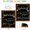 First and Last Day of School Double Sided Sign with Frame- 14”x11” Reble Dry Erase Board - Back To School Supplies for Kindergarten Preschool