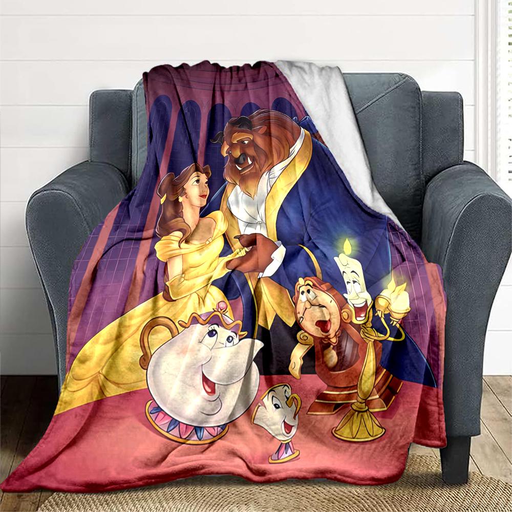 1Pc Beauty Beast Blanket Soft And Comfortable Casual Warm Camping Travel Christmas Halloween Xmas Gift M924289