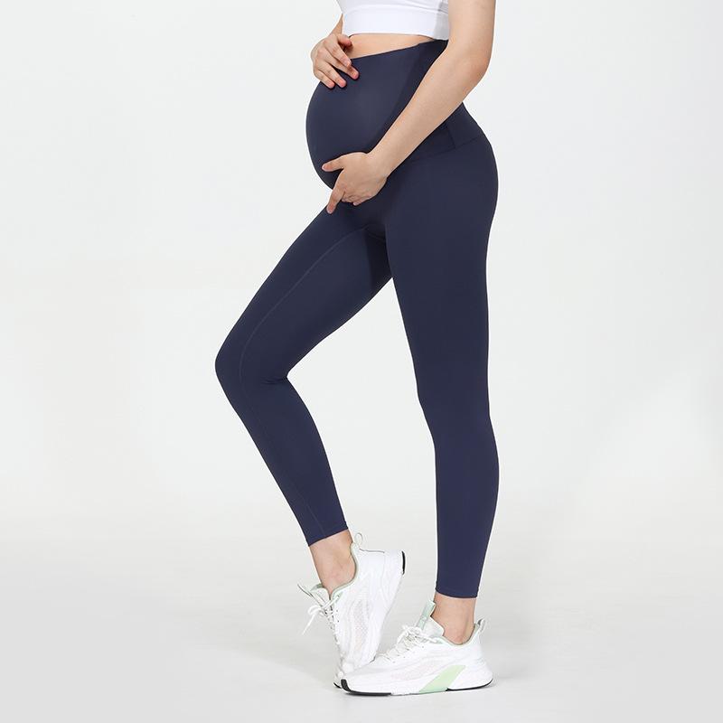 

Премиальные летние брюки для йоги для беременных: Телесный, Высокая эластичная поддержка, Леггинсы с высокой талией Medium серый/синий