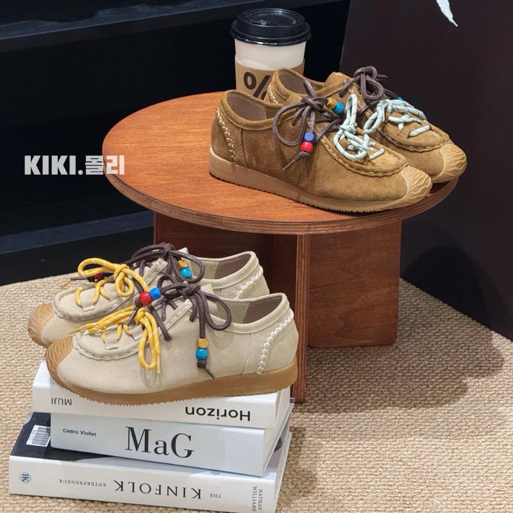 Casual lace-up niche platform sports Forrest Gump Doudou shoes 2025 autumn new versatile retro color matching German training shoes women