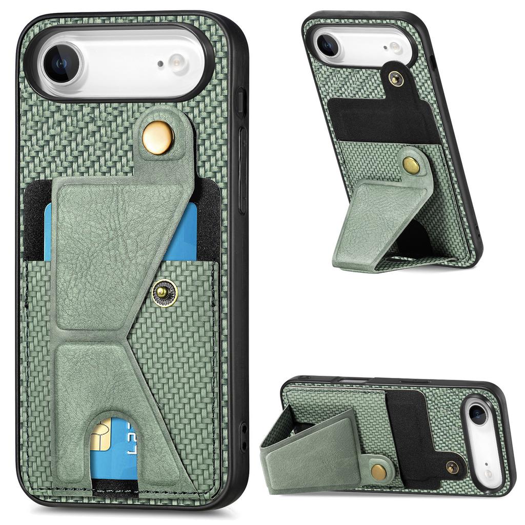 For iPhone Air Case with K-Shaped Kickstand Leather Phone Back Cover