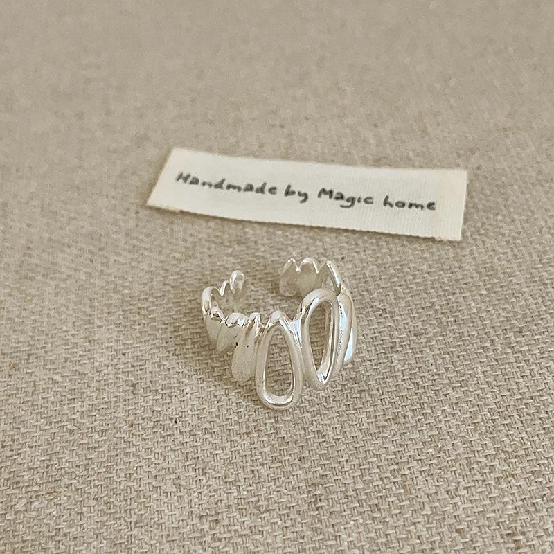 

Unique Irregular Hollow Water Drop Metal Open Ring for Women