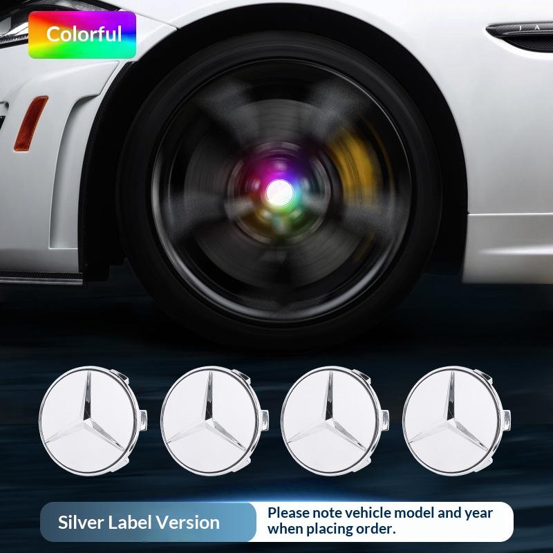 4 pieces 75mm suitable for Mercedes Benz W204 W205 AMG E210 E214 W222 magnetic levitation LED lighting hub cap lights SP3