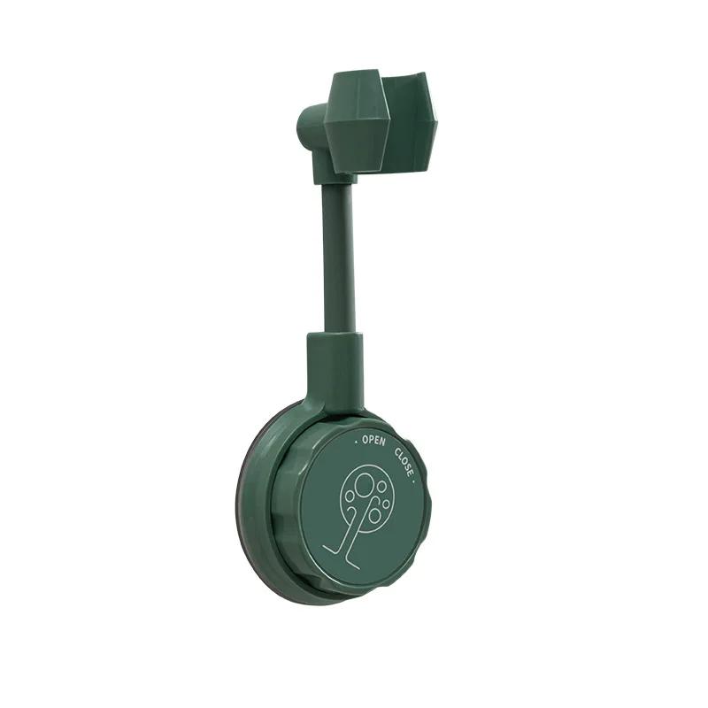 

Держатель для душевой лейки 360°, регулируемый самоклеящийся кронштейн для душевой лейки, настенное крепление с 2 крючками, подставка для ванной комнаты, универсальный, ABS зелёный