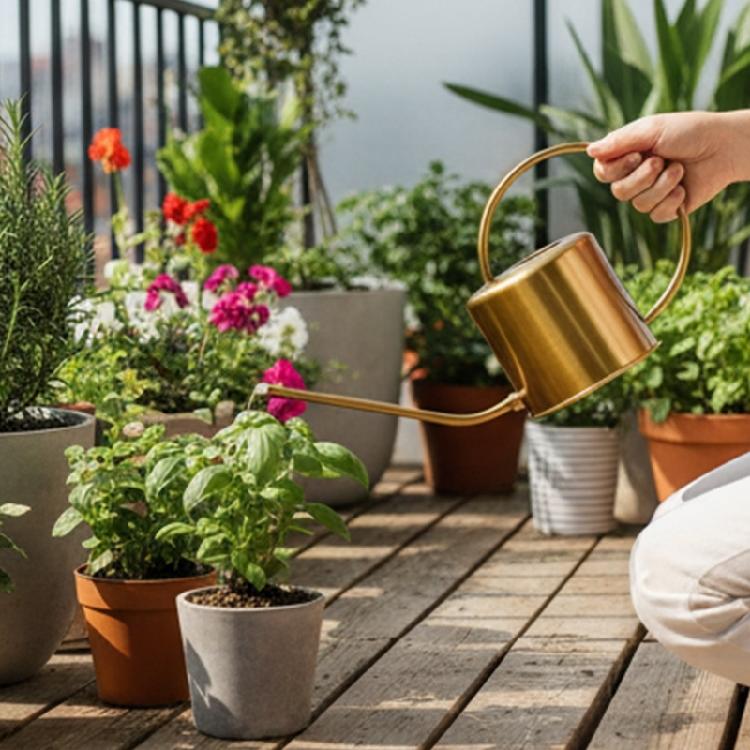Watering Can Small Watering Can for Indoor Plant Stainless Steel Indoor Watering Can with Long Spout 1300ml