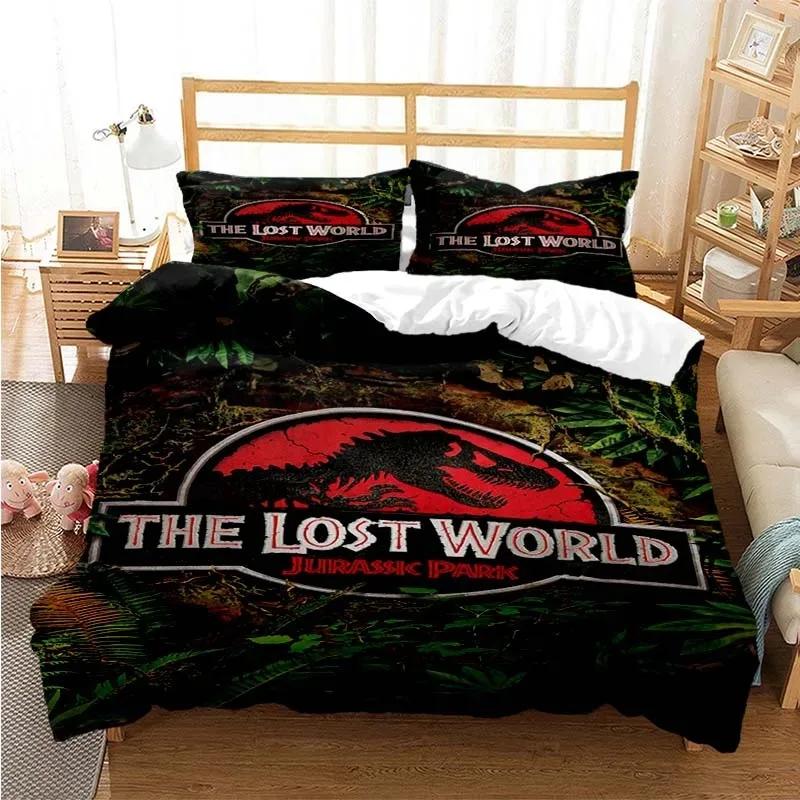 Jurassic Park Duvet Cover Set Dinosaur Bedding Sets Comforter Cover Set Single Twin Full Queen Size Youth Aldults Girl Boys Gift