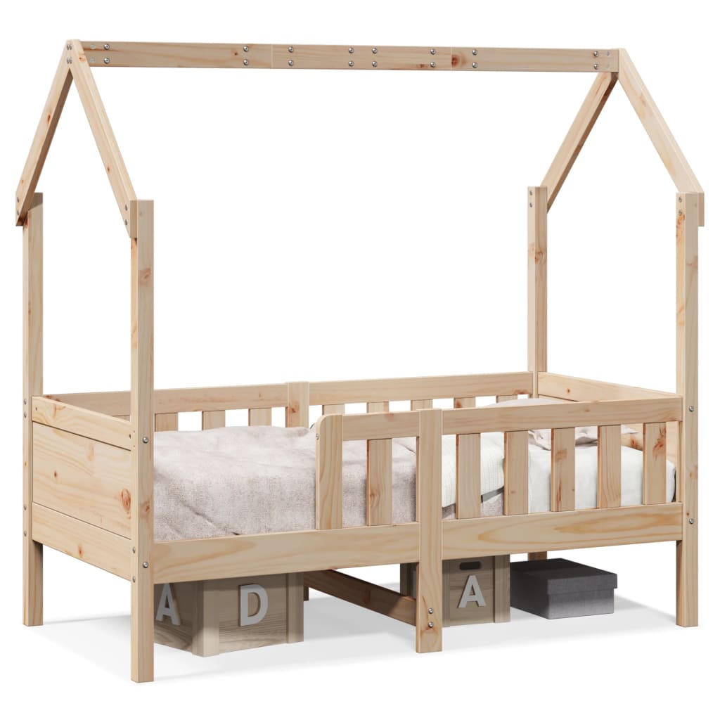 Kids  House Bed Solid Pine Wood 70 x 140 cm