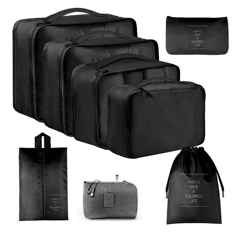 Seven-Piece Travel Storage Set: Wash Bag, Clothes, Underwear Organizer & Folding Sub-Pack