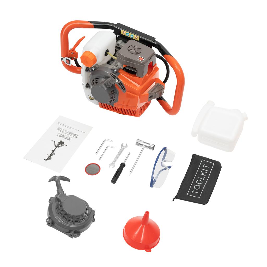 71CC Post Hole Digger with 3 Drill Bits - 2.3KW Ice Auger 2-Stroke Garden Auger for Planting/Bulb Bedding