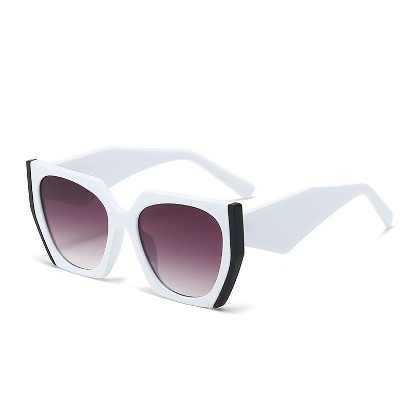 Women Cat Eye Oversized Color Block Uv Protection Sunglasses