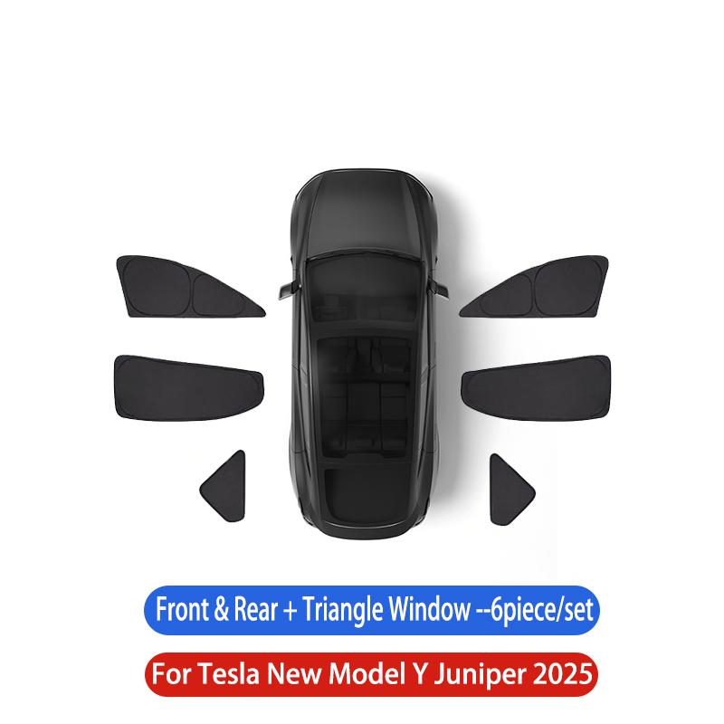 For Tesla ModelY Juniper2025 Sun Shade Front Rear Side Window Sunshade Windshield Sun Visor Outdoor Camping Interior Accessories