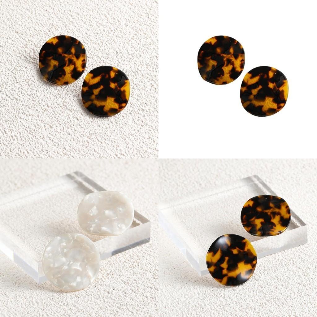 Unique Geometric Round Stud Earrings Trendy Alloy Fashion Accessories Women For