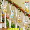 12/24 Stück Holz Osterhase Dekoration Hängeset 2D DIY Osterhase Feiertagsparty Hausdekoration Hängende Verzierung