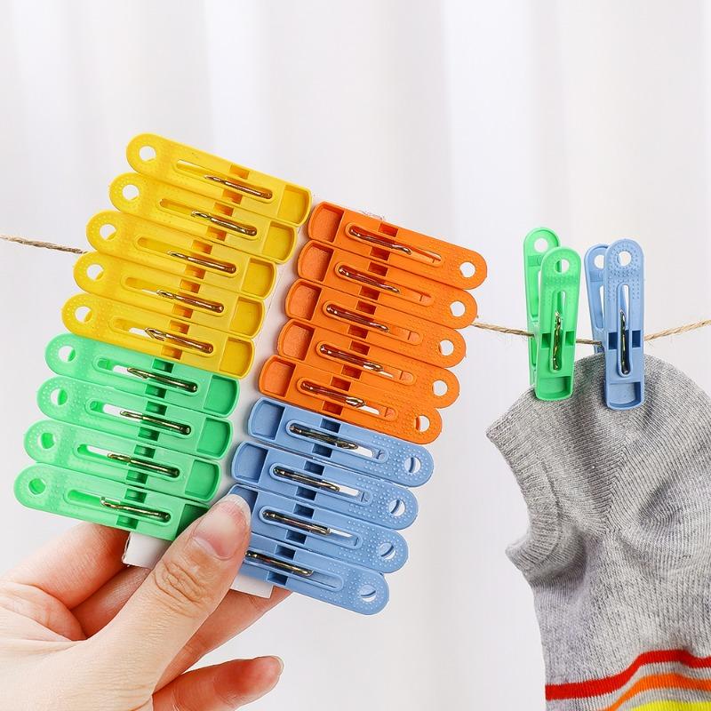 20/120Pcs Windproof Plastic Clip Multi Functional for Clothes, Socks Underwear Bed Sheets Anti Slip Fixation Home Clothespins