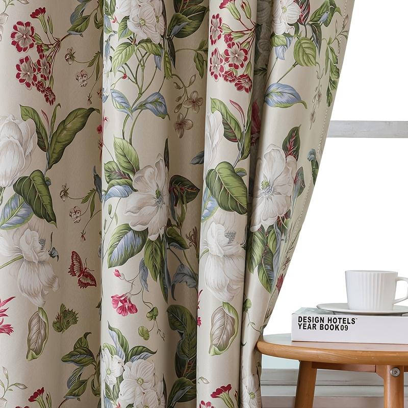 

American Pastoral Print Blackout Curtain For Luxury Living Room,Noise Reduction Dustproof Blackout Curtain,Home Window Curtains 1PC W100 X H160CM&Rod Pocket