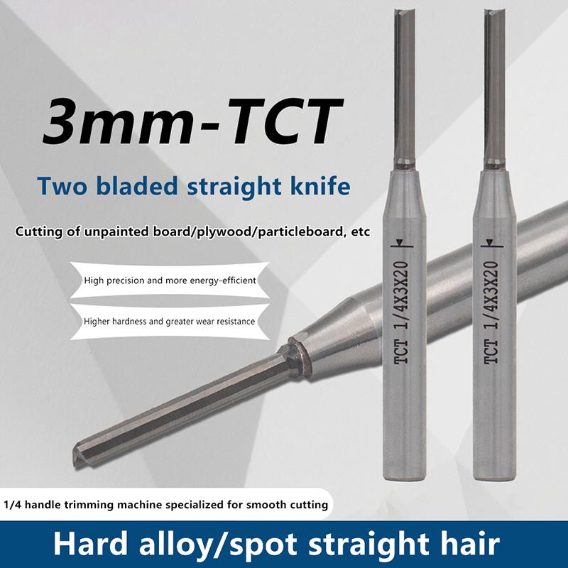 Milling Cutters 3Mm Tct Carbide Straight Blade For Trimmers For Paint-Free Boards Mdf Particleboard Cutting Woodworking Tool