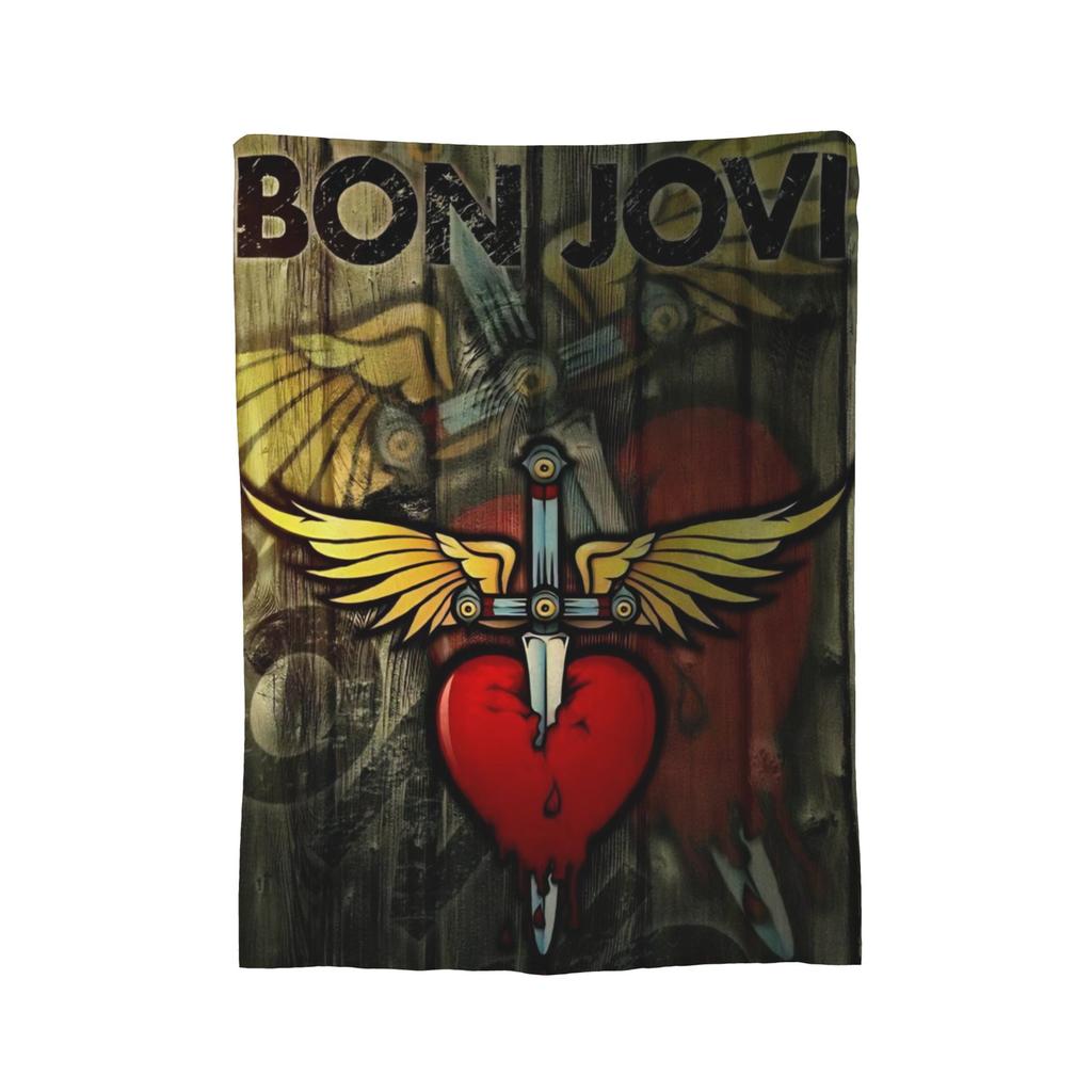 Bons Jovis s Rock Blankets Flannel Summer Air Conditioning Multifunction Super Warm Throw Blanket for Home Outdoor Quilt