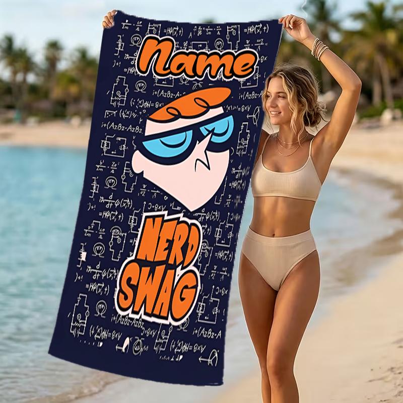 Customizable personalized beach towels Dexter's Laboratory themed designs.Suitable for the beach, yoga, sports;ideal as beach accessories