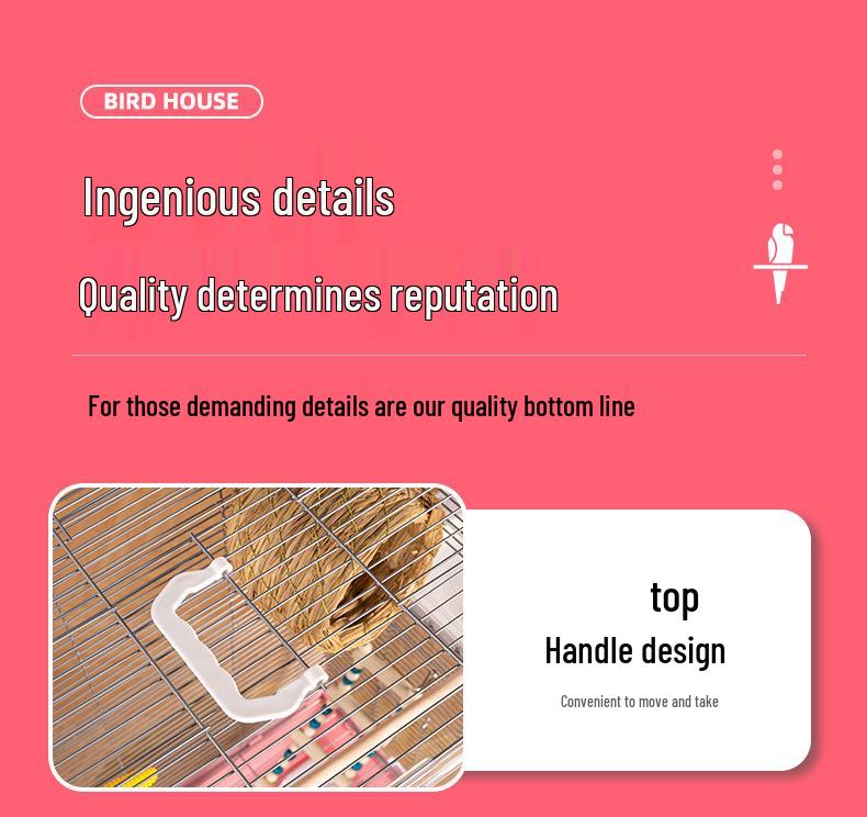 Acrylic Parrot and Budgie Cage: Large Ornamental Villa for Cockatiel, Finch & More