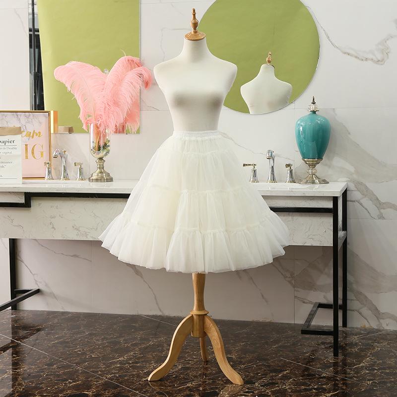 

Lolita Soft Organza Petticoat Skirt - Puffy Support, Wearable Outside, Soft Girl Style белый