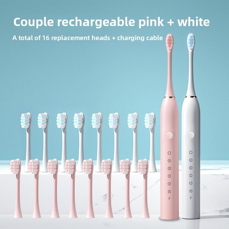 Electric Toothbrush, Rechargeable Model, Universal Soft Bristle Brush for Adults and Children, Portable Travel Set for Home Use, Toothbrush.