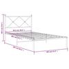 Vidaxl Metal Bed Frame with Headboard, White, 100X200 Cm