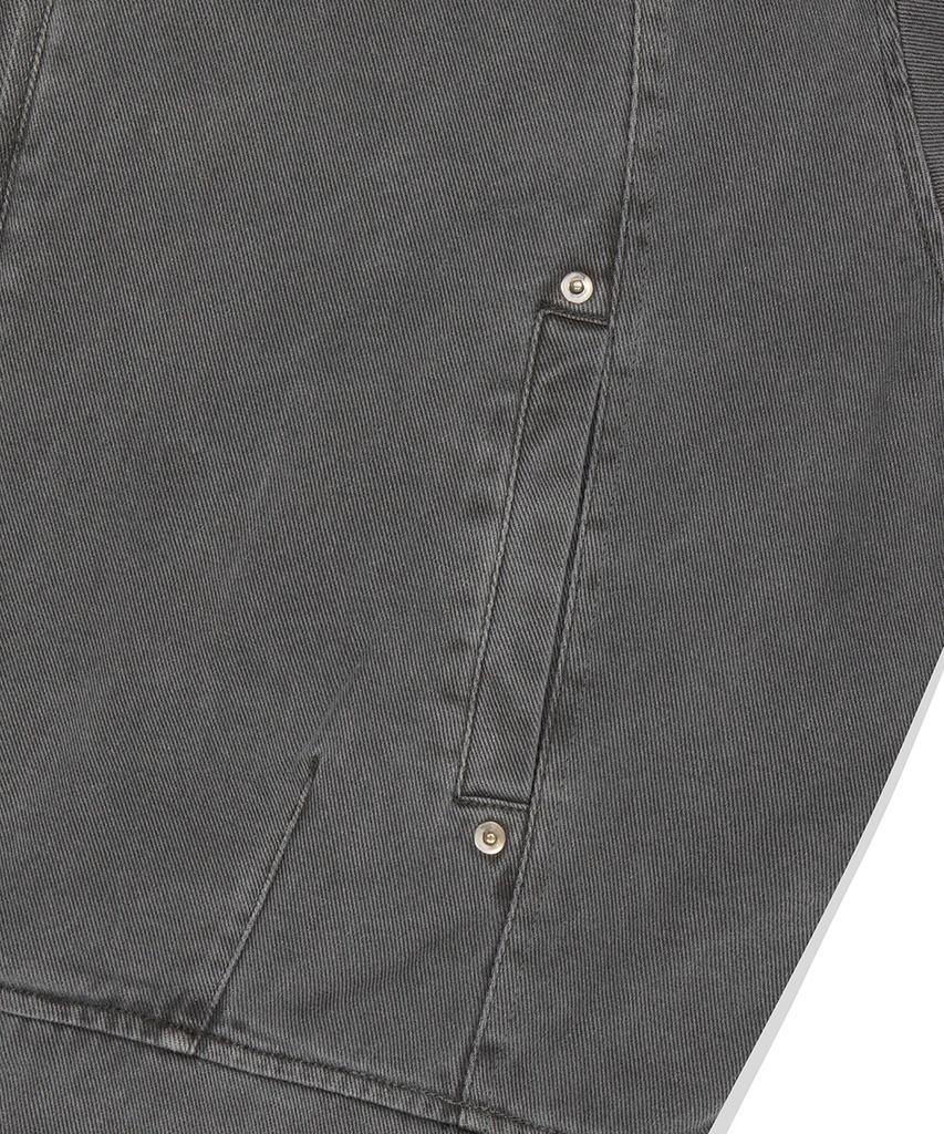 Mahagrid Overdyed Biker Jacket Charcoal(Mg2Esmj241A)