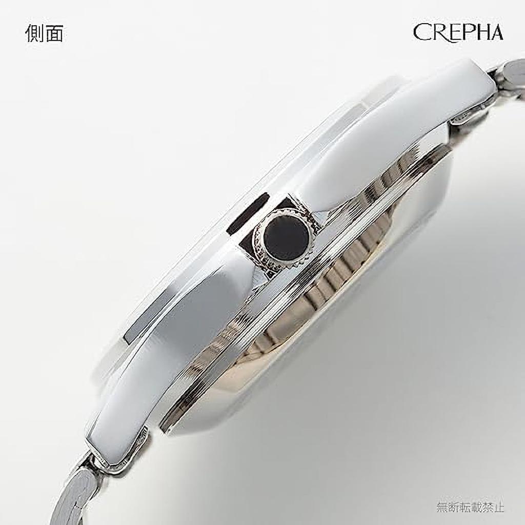 CREPHA Men's Analog Waterproof Watch with Metal Band, Silver, TE-AM036-BKS