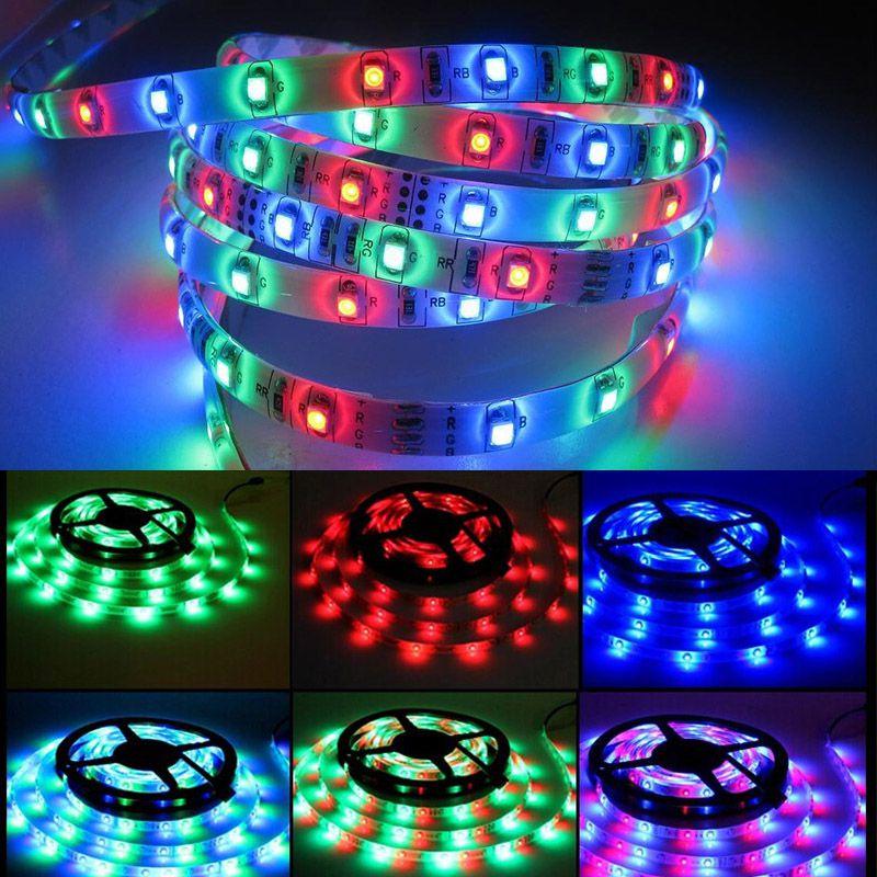 Vielseitiges 300-LED-RGB-Streifenlicht-Kit mit einstellbaren Modi und Fernbedienung 16 Fuß