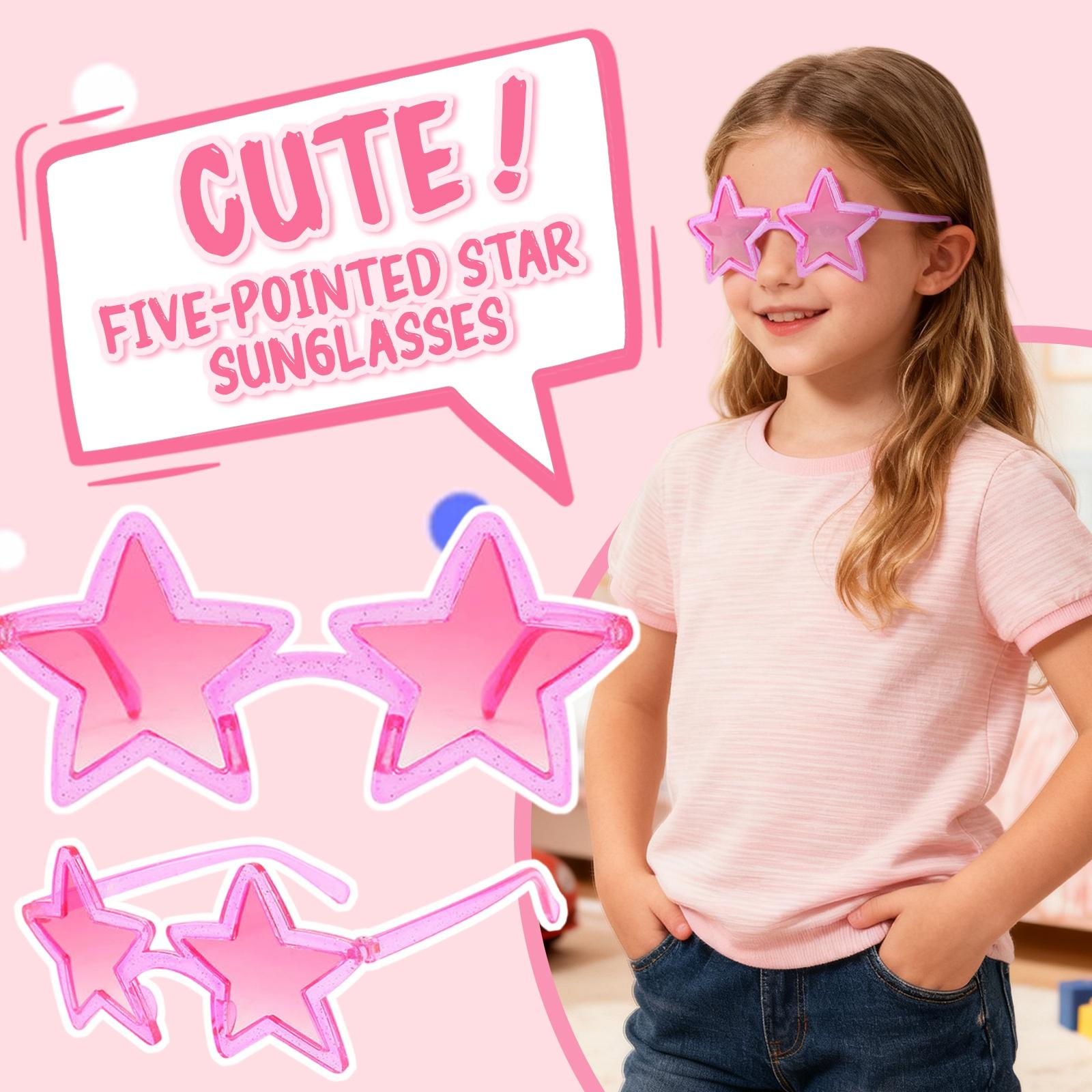 

Солнцезащитные очки в форме пятиконечной звезды, трендовые пляжные, для вечеринок, забавные и модные солнцезащитные очки для фотографирования. One Size розовый