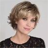 Synthetic Blonde Mix Brown Wig for Women Natural Short Curly Wig with Bangs Wig Mommy Fake Hair Daily Cosplay