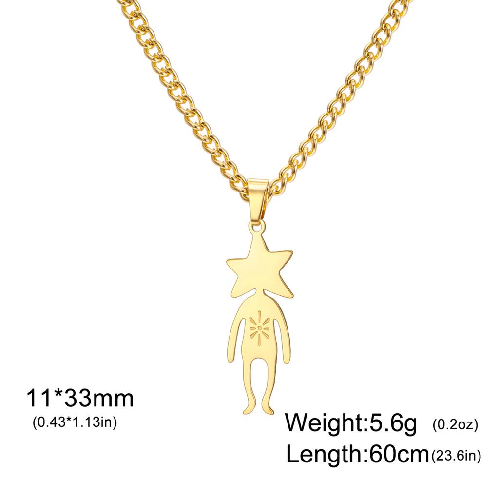  Spiral Moon Star Planet People Necklace for Children Fashion Fun Space Enthusiasts Pendant Necklaces Party Jewelry Gifts