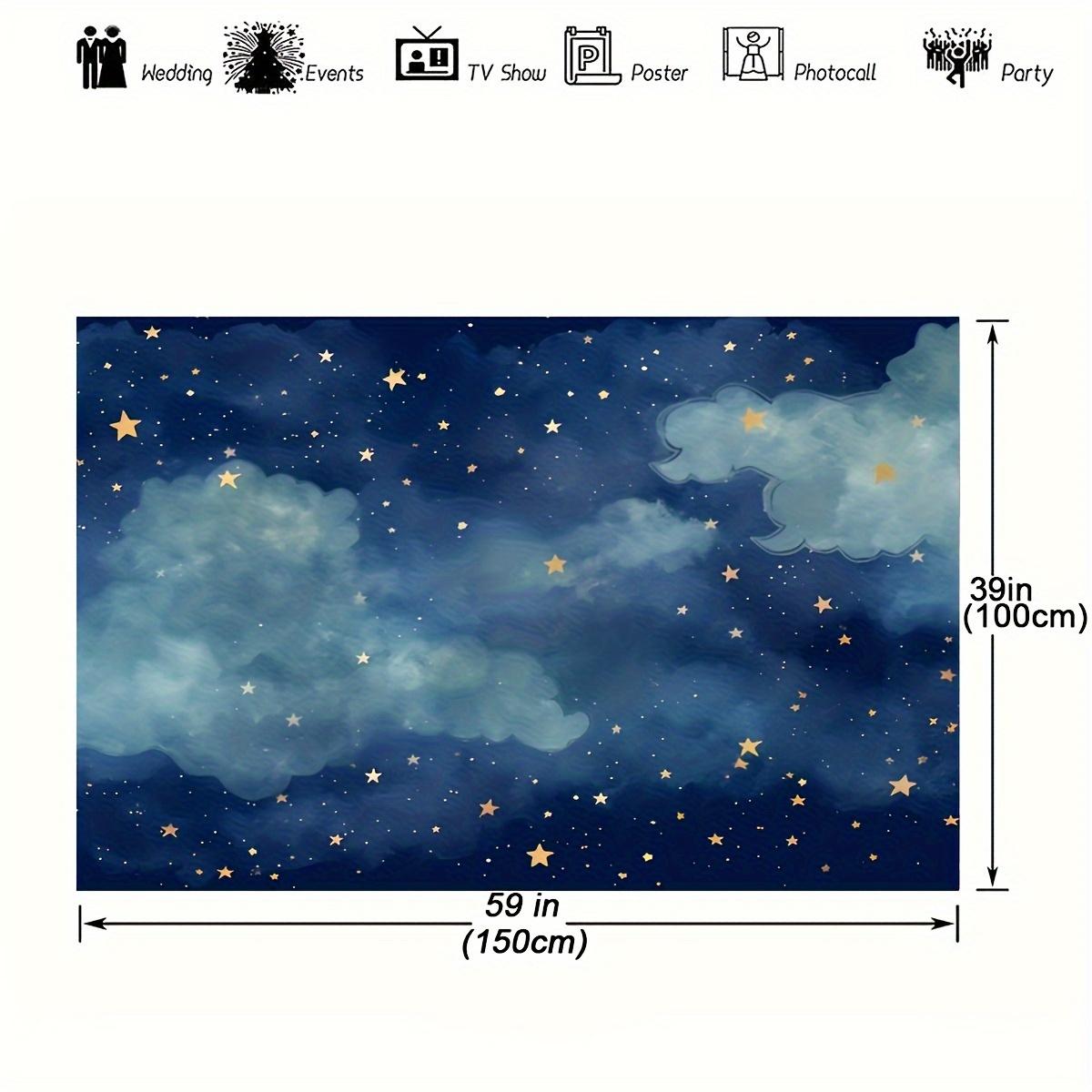 Flash Stars Blue Theme Photography Happy Birthday Party Background Color Portrait Background Color Props 130X150cm синий