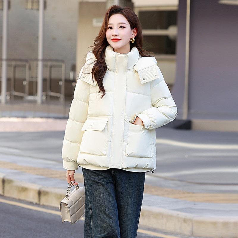 Women’s Short Hooded Windproof Thicken Warm Winter Jacket With Adjustable Hem