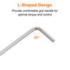 uxcell 4mm Ball Head L-Shaped Hex Wrench Set, Long Precision Tool Set, Easy to Apply Force, for Tightening, DIY Tools, Total Length 108mm