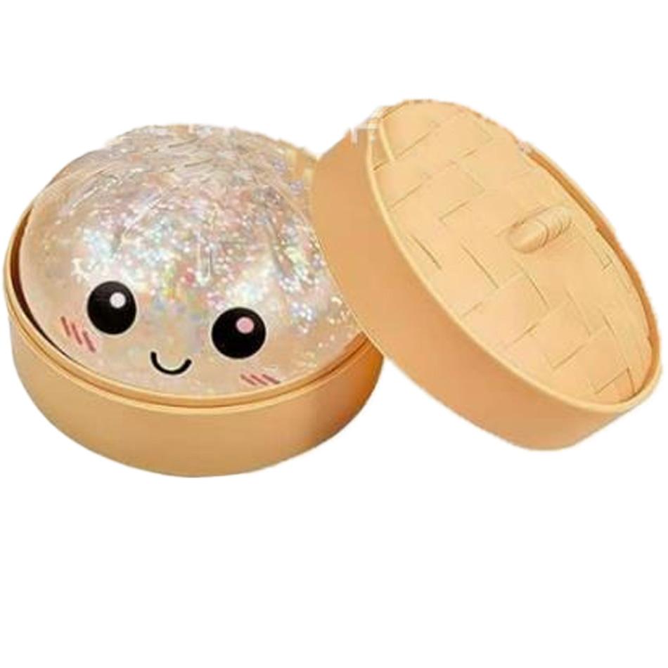 Glitzer Teigtasche Squishies Spielzeug Bun Baozi Teigtasche Mystery Box Buntes Essen Squishy Sensorisches Fidget Spielzeug Anti Stress Knetball