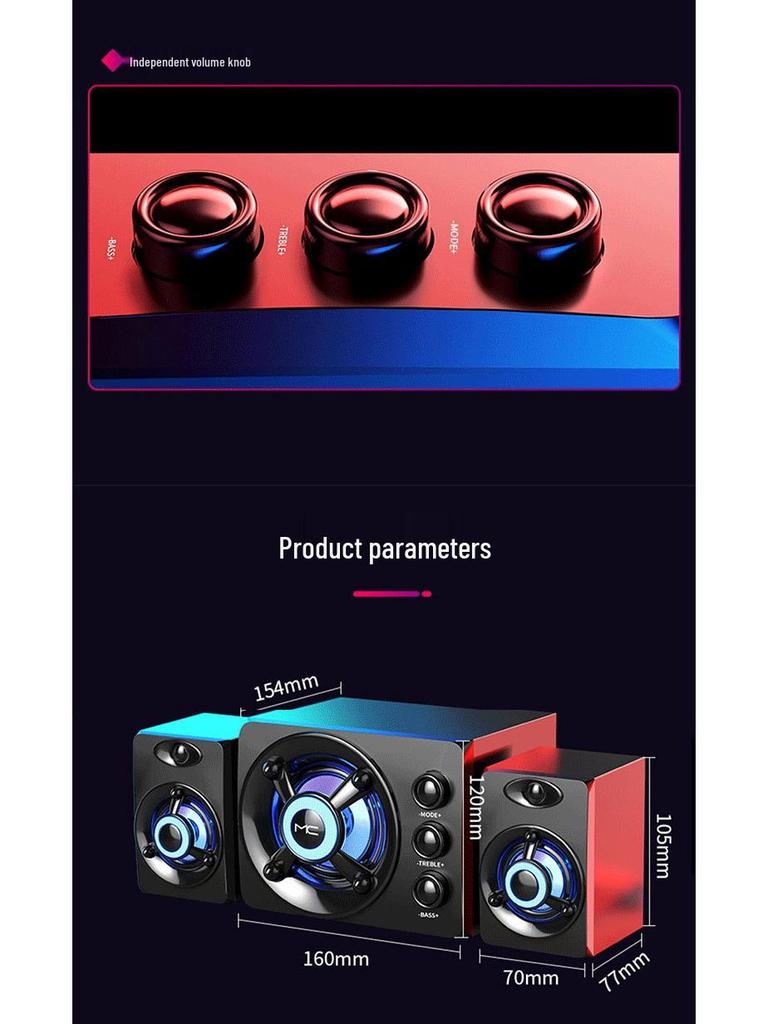 Universal Bluetooth Wired Desktop Speaker with Creative Design