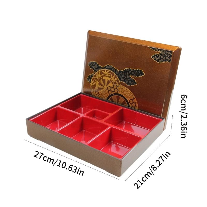 Japanese Style Bentos Box With 5/6 Compartments Double Layer  Insulation Food Grade PP Materials
