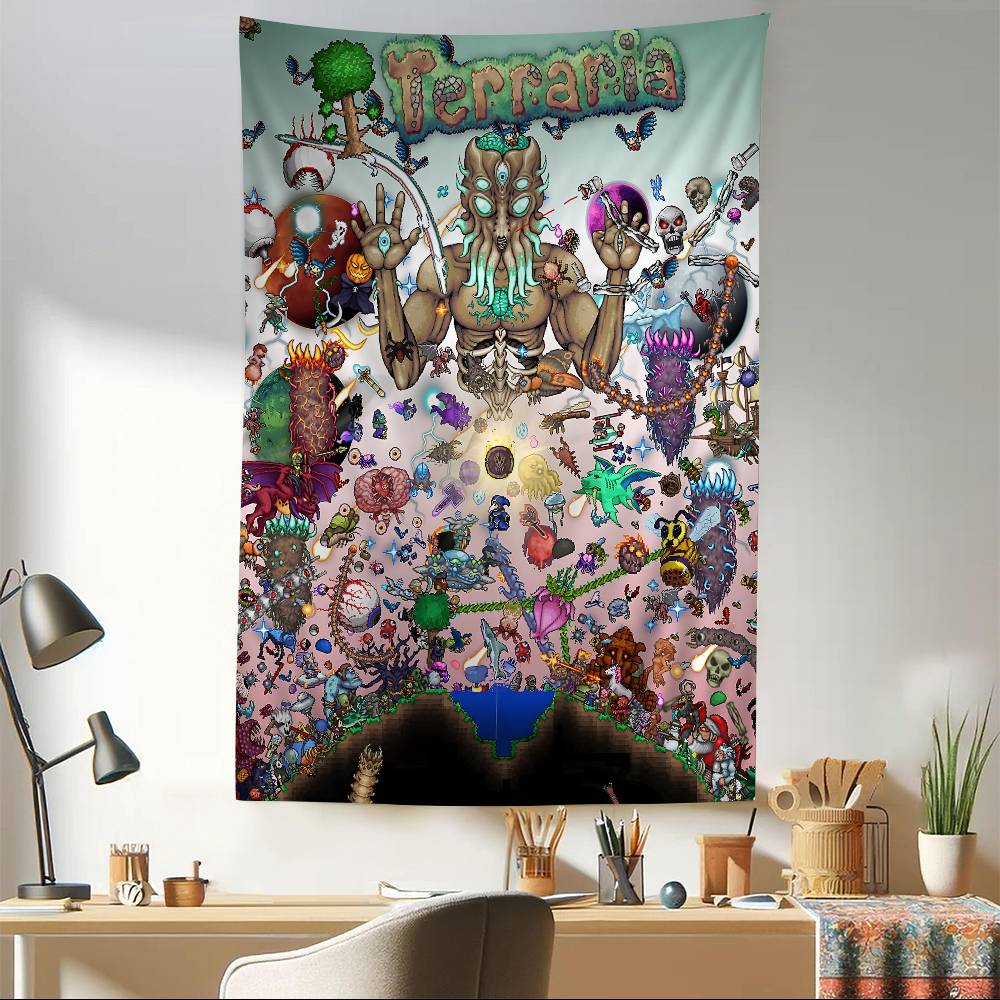 Game TTerraria Cool DIY Wall Tapestry For Living Room Home Dorm Decor Wall Art Decor