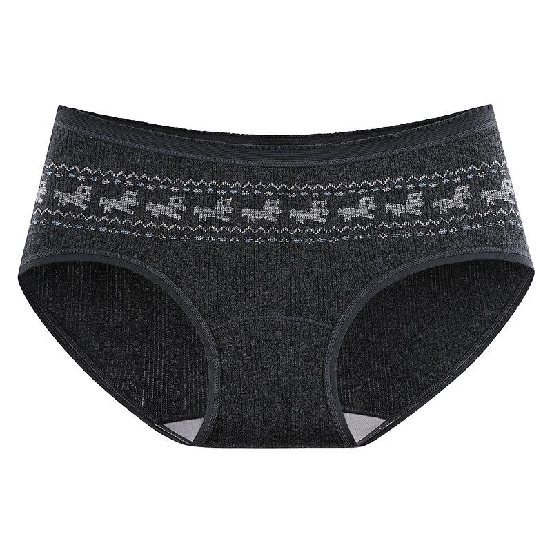 Girl Spring and Autumn Gentle Pure Cotton 10A Antibacterial Extended Crotch Triangle Briefs M серый/чёрный