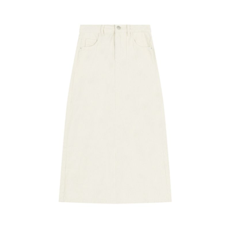 

Kumikumi White Women s Summer Silm Denim Skirt White XL