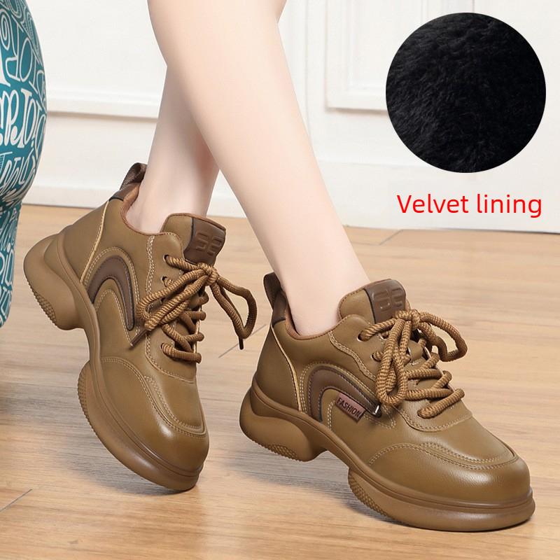 

Women s Casual Shoes Soft-soled Lightweight Versatile Sporty Thick-soled New Style Women s Autumn and Winter Fleece-lined Shoes 40