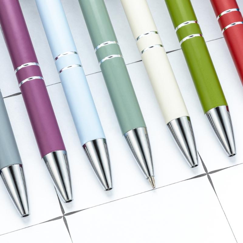 6 Pcs 1.0mm Ballpoint Pen Smooth Writing Pen Black Ink Stationery Pen Metal Retractable Ballpoint Pen for School