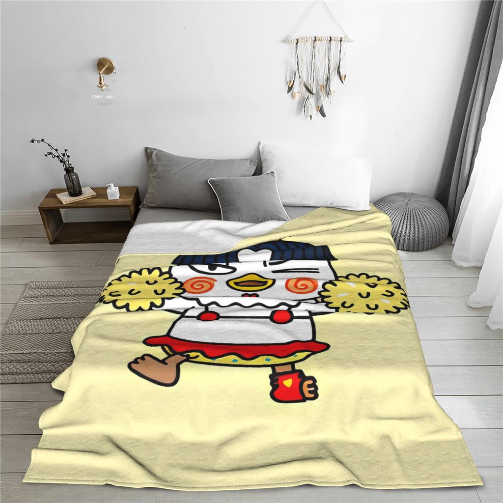 Kwaii Anime B-Buldak RameSn Coperte in Flanella Invernali Calde Morbide Plaid per Bambino Divano Letto Copriletto Divertente Copriletto Divano Letto