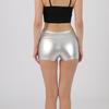 Summer Women Shorts High Waist Glossy Suraface Bronzing Slim Fit Pure Color Elastic Super Short Pants Club Dance Performance Mini Shorts