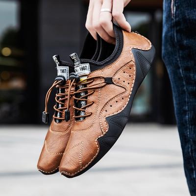2024 Newest Leather Casual Shoes Men Sneakers Flat Comfortable Men Handmade Shoes Luxury Fashion Loafers High Quality Men Footwear