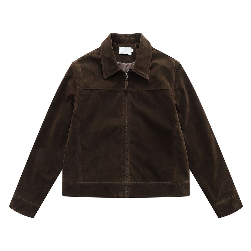 

51 Hip-Hop American-Style High-End Short Lapel Jacket with Regular Shoulders for Men and Women, Trendy Brand, Loose Patchwork Suede Brown Jacket Brown L
