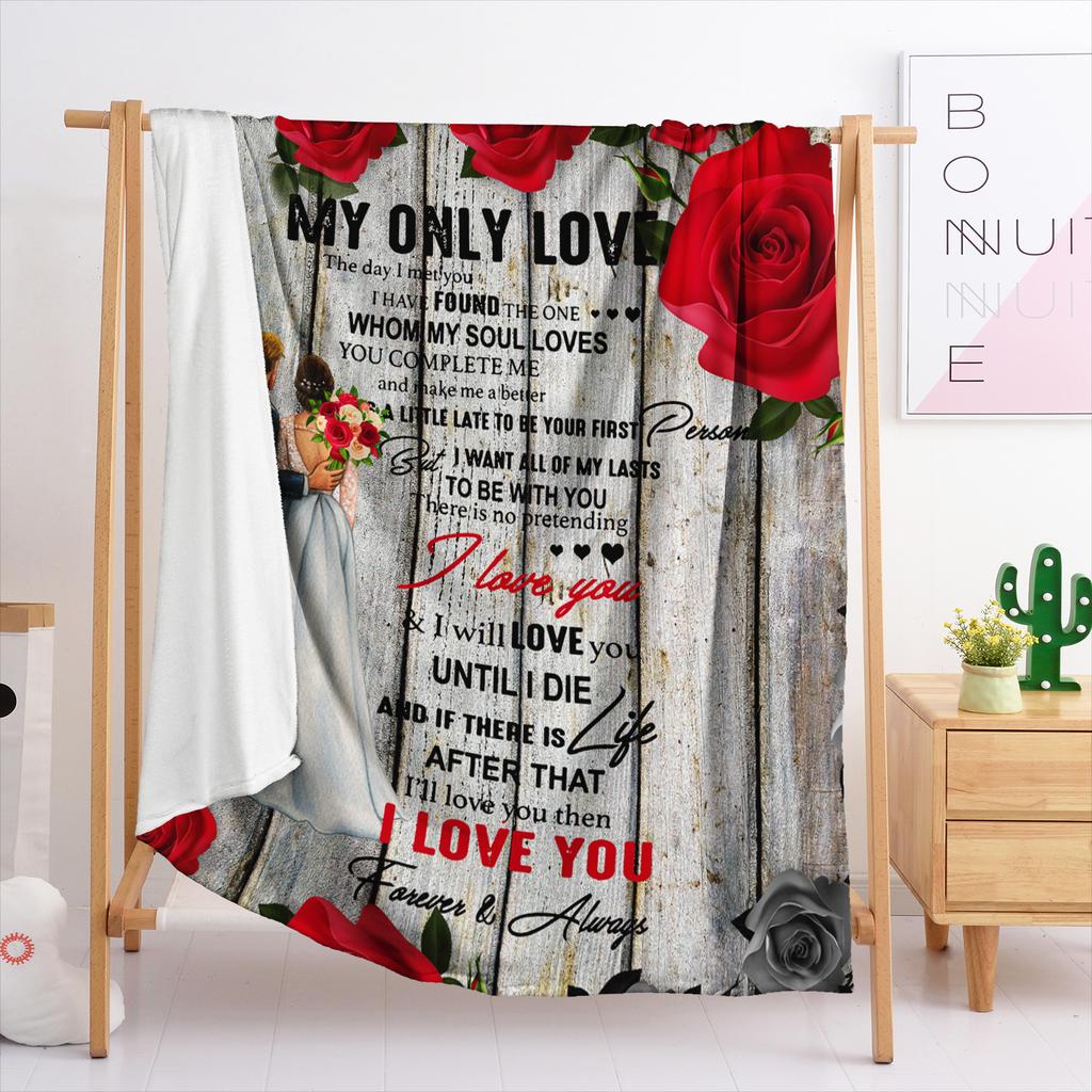Decke Flanelldecke Emotionaler handgeschriebener Brief Englischer Brief 3D Digitaldruck Decke Decke