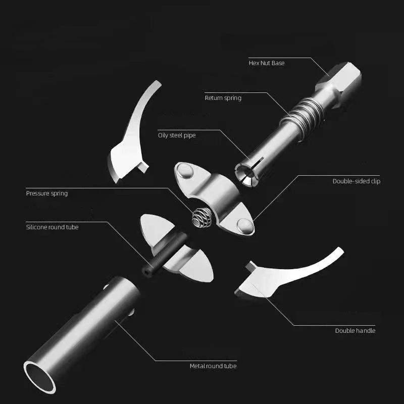 1PC Grease Tool Coupler Heavy-Duty Quick Lock and Release Double Handle Stainless Steel Leak-Free Grease Tool Tip