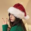 Santa Claus Christmas Hat Sequin Red Plush Hat Fashion Santa Claus Hat  Children